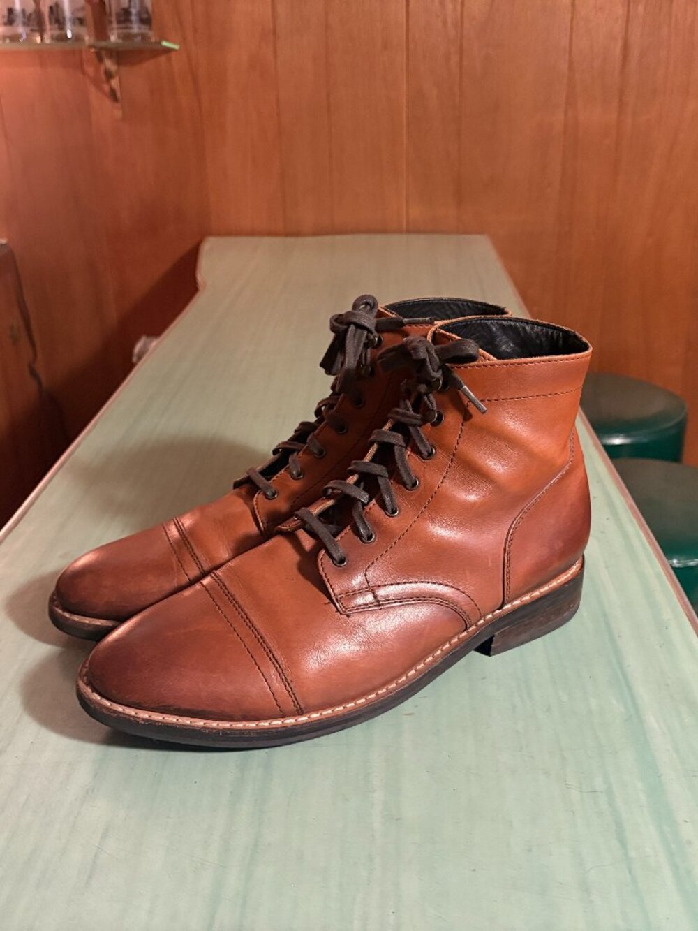 Mens Thursday Boot Co. Cap Toe Captain Boots Size 12.5 Toffee